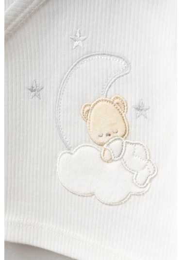 Bebitof %100 Pamuk Sweet Dreams Desenli Bebitof 5 Parça Yenidoğan Hastane Çıkışı Zıbın Seti Bbtf.ekr.20107 Ekru