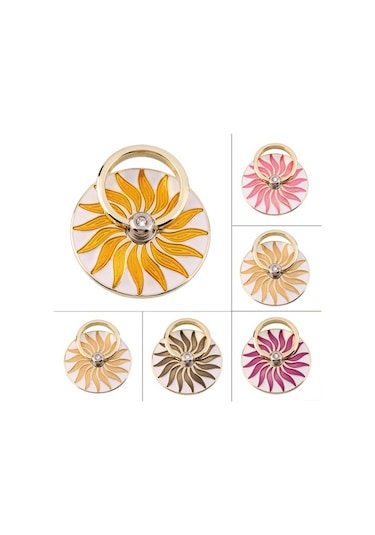 Wisdomselect Ayçiçeği 360 Dönen Halka Standı Tutucu Montaj Braketi Cep Telefonları Mobil Için Siyah Yok Havalandırma 9sıef2