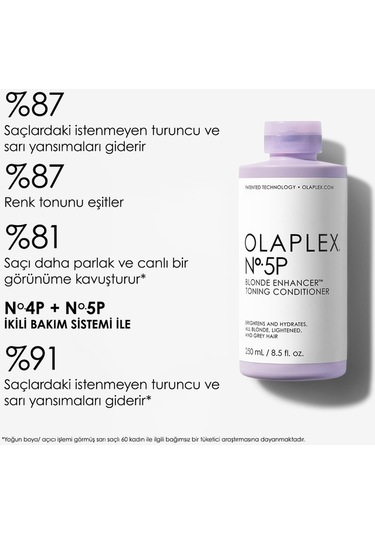 Olaplex No:4p Blonde Enhancer Şampuan 250 ML + No:5p Saç Kremi 250 ML + No:3 Hair Perfector 100 ML