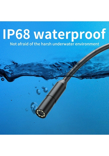 Endoskop Yılan Video Kamera İos Uyumlu Led'li 10 Metre 7 Mm Sert