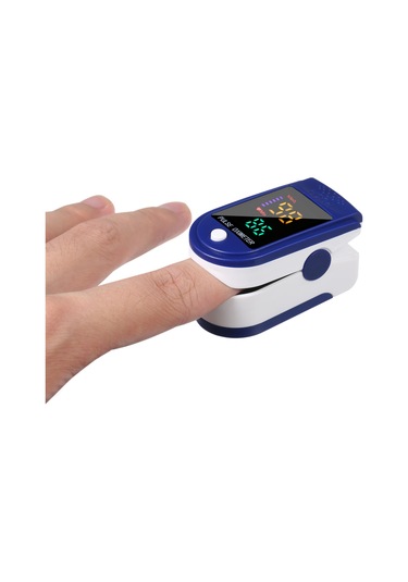 Vkemall Pulse Oksimetre Parmak Ucu Klipsli Nabız Oksimetresi L-ed Renkli Ekran Mini Spo2 Monitörü Oksije Gök Mavisi