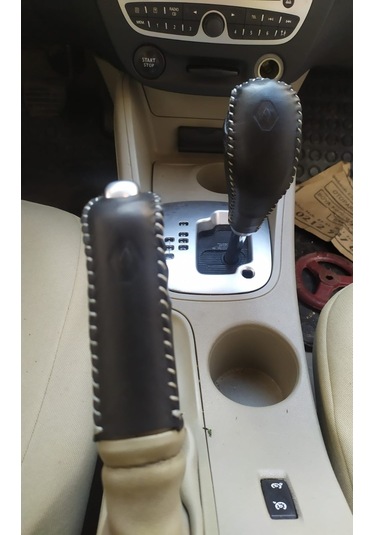 Fluence Ve Megan 3 Uyumlu Otomatik Vites Topuzu Kılıfı Deri