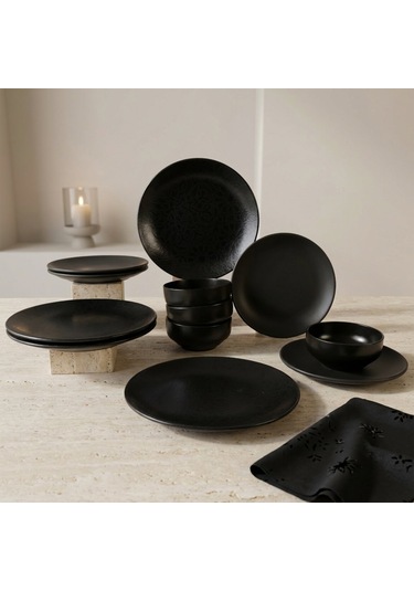 Güral Enternasyonel Black Matt 12 Parça 4 Kişilik Yemek Takımı 141 4858621