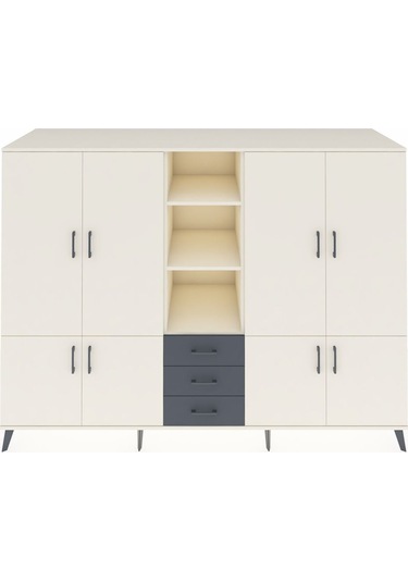 Kronos Dolap 11 Raflı 3 Çekmeceli 8 Kapaklı 220x59x163 Aytaşı-ayt Aytaşı-aytaşı/antrasit