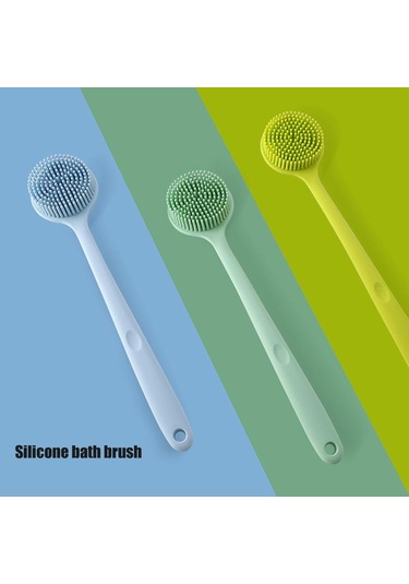 Çok Fonksiyonlu Silikon Fırça Vücut Uzun Saplı Çift Taraflı Banyo Duş Fırçası Sırt Masajı Peeling Wisp Vücut Fırçalama Fırçası Wbl