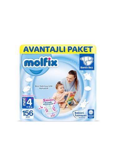 Molfix Bebek Bezi 4+ Numara Maxi Plus Avantajlı Paket 156 Adet