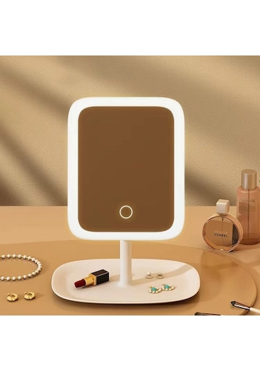 Led Akıllı Makyaj Aynası Işık Kız Yatak Odası Makyaj Masası Makyaj Aynası Masaüstü Makyaj Aynası Altın