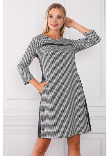 E.T.'S Element'S Kadın Deri Detaylı Elbise Gri