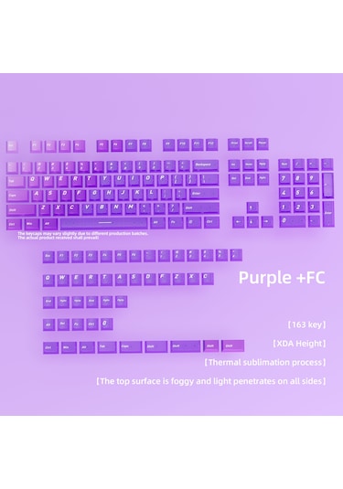 Mekanik Klavye Keycaps Rgb Şeffaf Gaming Pbt Tuş Takımı Mor
