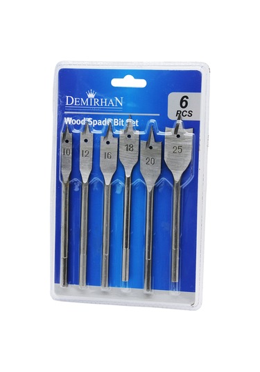 6 Parça Yaprak Matkap Ucu Set10-12-16-18-20-25