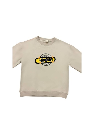 Erkek Çocuk London İşlemeli Sweatshirt-14233 Taş