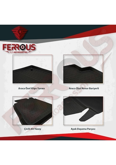 Peugeot Bipper Ferrous 4d Havuzlu Kauçuk Paspas 2008 Ve Üstü