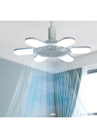 Homyl E27 Soket Fan Işık Küçük Tavan Vantilatörü Yeşil