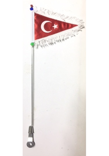 2 Adet Bisiklet Bayrak Direği Dantelli Türk Bayrağı İle Kırmızı