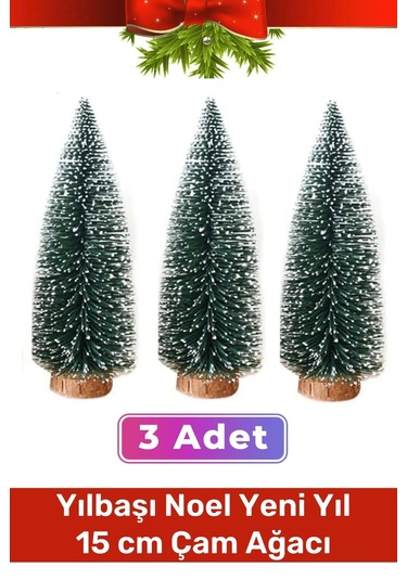 Mini Çam Masaüstü Minyatür Dekorasyon Küçük Süs Kar Yeni Yıl Noel Yapay Sedir Ağacı 15cm 3 Adet
