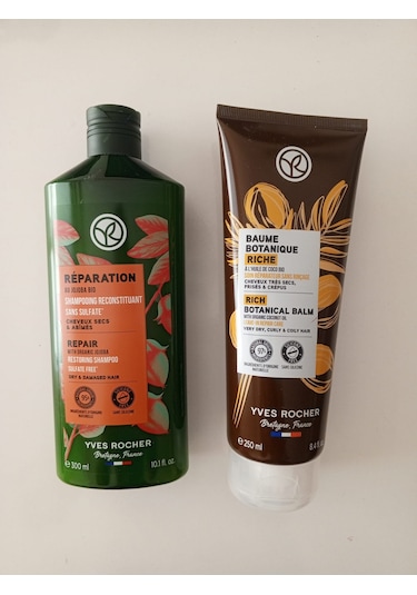 Yves Rocher Yıpranmış Saçlar İçin Onarıcı Şampuan 300 ML + Baume Botanique Riche 250 ML