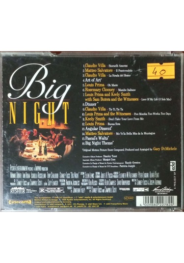 Plak Değildir Cd Dir Cd Big Night Orignal Motion Picture Sountr