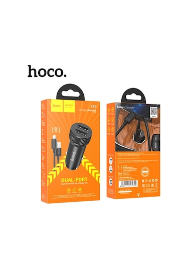 Hoco Z49 Çift Usb Araç Şarj Başlığı + İphone Lightning Kablo
