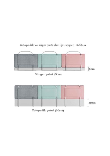 150 Cm Serenity Xl Yeni Nesil Yatak Bariyeri Korkuluğu Grey