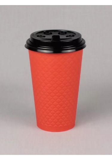 Softhomecraft Kağıt Bardak Çift Katmanlı 400 Ml 25 Adet, Kapaklı 173946805 100 adet