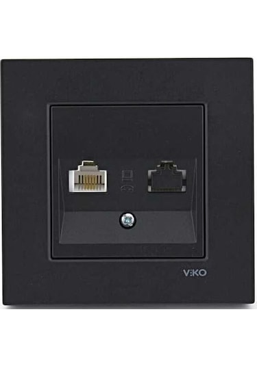Viko Novella Siyah Tekli Data Priz Çerçeveli
