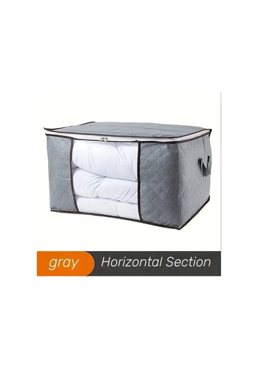 Gateesat Gri Dikey Saklama Çantası: Taşıma Kulplu, Şeffaf Pencereli, Dayanıklı Yatak Odası Düzenleyici Gri Dikey Bölüm