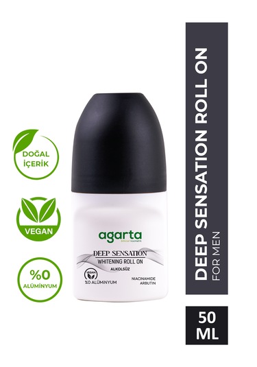 Agarta Deep Sensation Ter Kokusu Önleyici 24 Saat Etkili Beyazlatıcı Erkek Roll-On Deodorant 50 ML﻿﻿