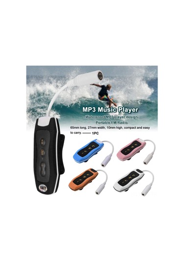 Singree Su Sporları İçin Ipx8 Su Geçirmez Şarjlı Mp3 Çalar - 8gb Hafızalı Fm Radyolu