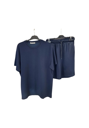 9008 Düz Tişört Şort Takım Lacivert