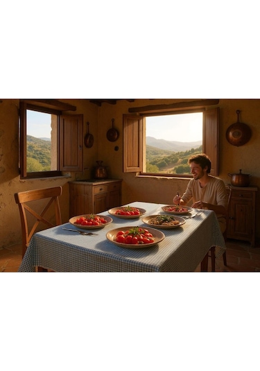 Pötikare Piknik Örtüsü - Masa Örtüsü- Sofra Bezi 160 160 Cm Mavi