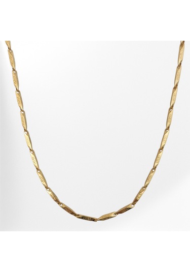 Çelik Kolye Titanyum Melon Motifli Model 3 Mm 55 Cm Altın Sarısı Gold Gold