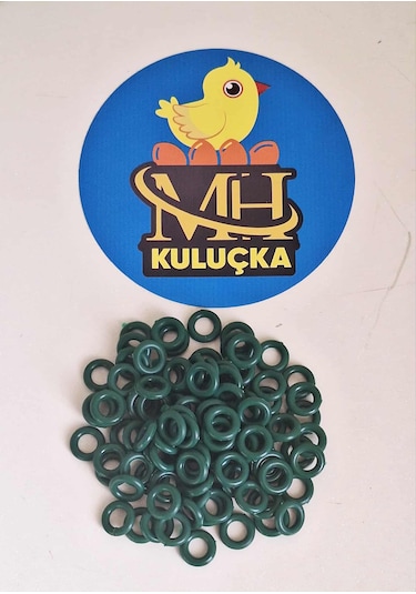 Plastik Güvercin Boncuğu Halkası Koyu Yeşil Renk 100 Adet