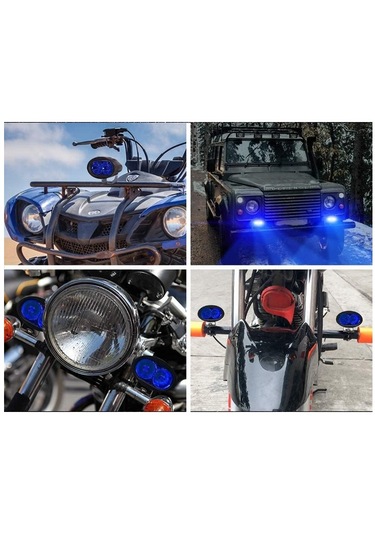 Motosiklet Forklift Atv Uyarı İz Lambası Mercekli Mavi Işık