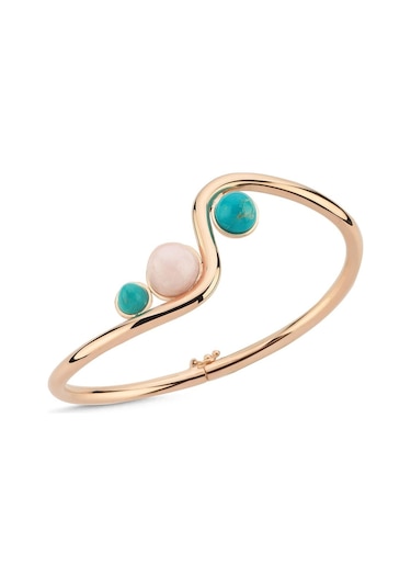 Rose Opal Turkuaz Taşlı Altın Bileklik
