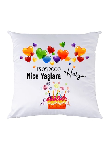 Doğum Günü Hediyesi Tarih Ve İSimli Nice Yaşlara Yastık