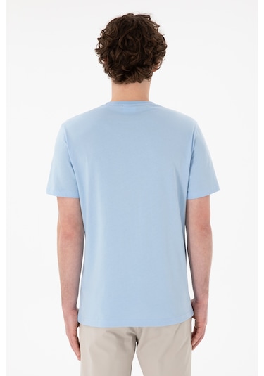 U.S. Polo Assn. Erkek Regular Fit Bisiklet Yaka Mavi Basic Tişört 50305924-VR003
