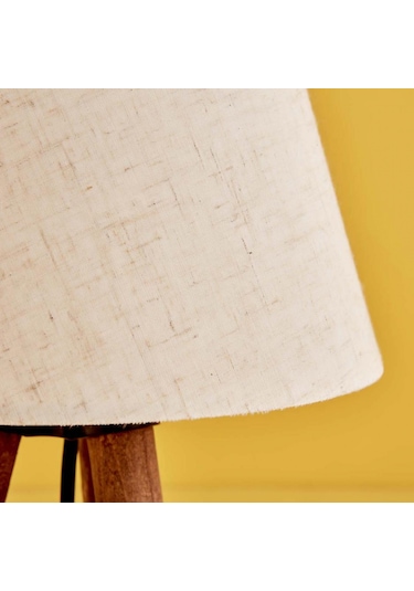 Homing Basic Serisi Ahşap Üç Ayaklı Abajur Ayd-3424 Keten