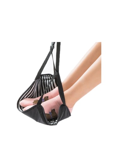 Sones Seyahat Ayak Dayanağı Hamağı Ofis Eğlence Pedalı, Renk: Siyah Beyaz Çizgili Hepsi Bir Arada Diğer