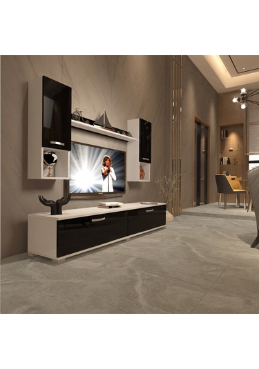 Decoraktiv Eko 5da Mdf Std Tv Ünitesi Tv Sehpası Beyaz - Siyah