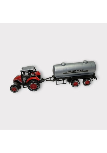 Çek Bırak Römorklu Traktör 25cm - Kırmızı Su Tankı Kırmızı