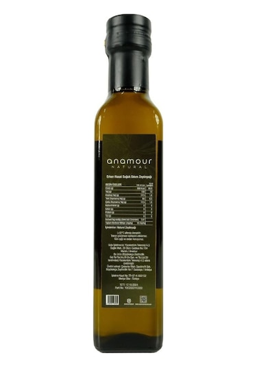 Anamour Natural Soğuk Sıkım Erken Hasat Elysium Garden Otel Zeytinyağı 250 ML