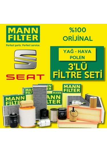 Seat Leon 1.4 Tsi Mann-Filter Filtre Bakım Seti 2013-2017