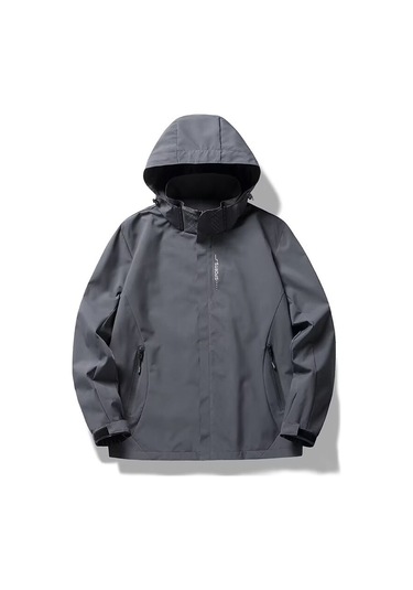 Yeni Sonbahar Ve Kış Dış Mekan Rüzgar Geçirmez Ve Su Geçirmez Erkek Ceketi Gri
