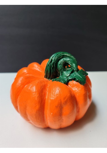 Dekoratif Balkabağı Orta Boy, Turuncu El Yapımı, Ev Dekoru, Masa Dekoru, Obje, Biblo