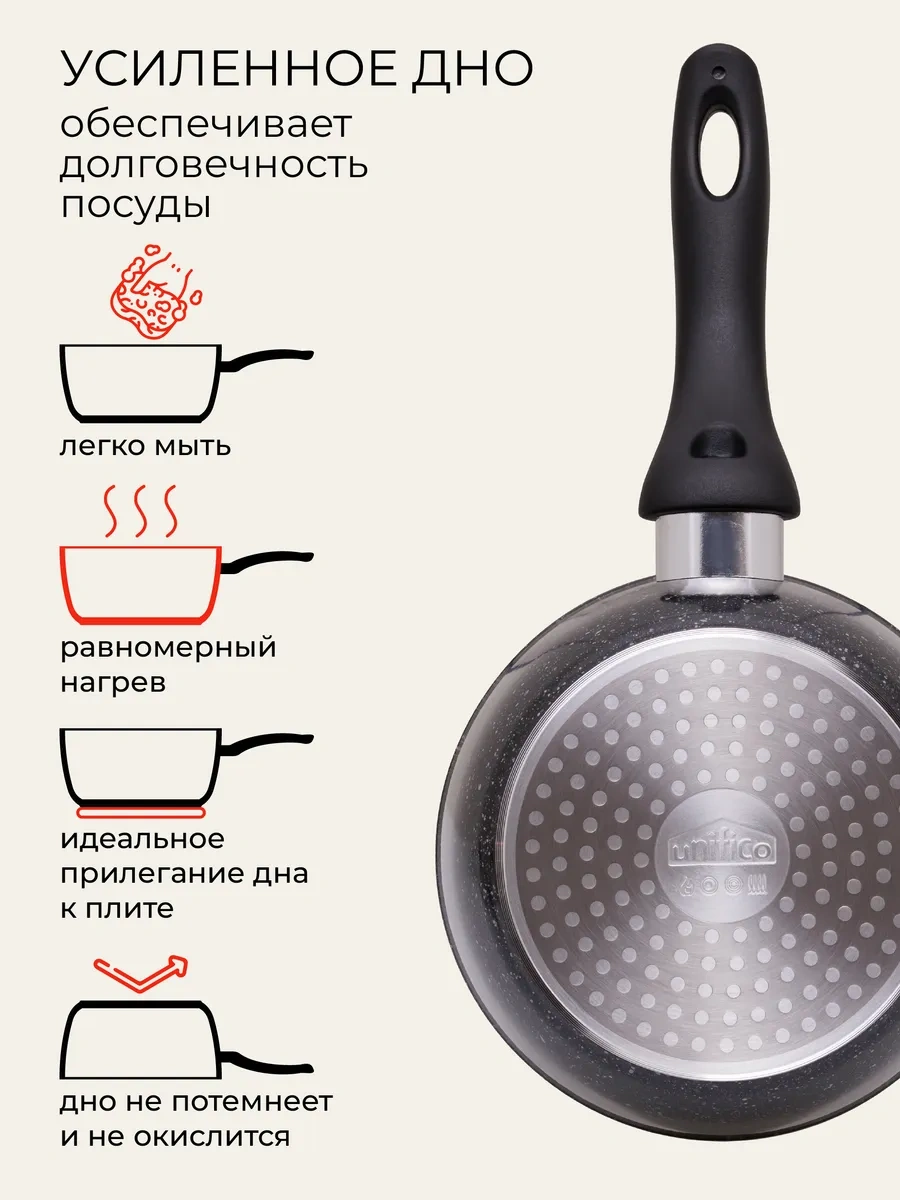 Unifico Vigoroso Nero 1,37 L Kapaklı Mutfak Tenceresi 243790473 Siyah