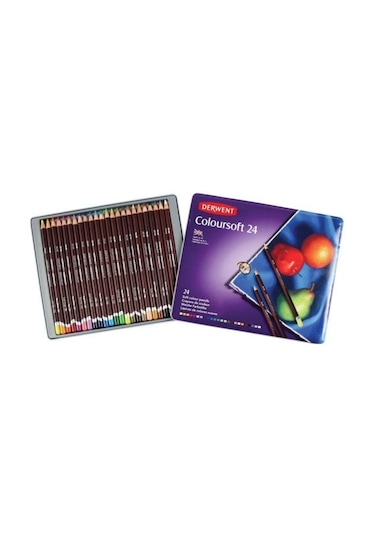 Derwent Coloursoft Kuru Boya Kalemi 24'lü Teneke Kutu