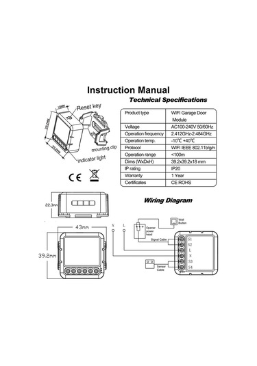 Tuya Wifi Garaj Kapısı Açıcı Denetleyicisi Cep Telefonu Alexa İle Uyumlu Uzaktan App Kontrolü