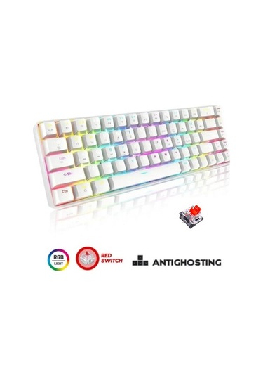 Miaextreme Sarftech T60 Beyaz Rgb Klavye Kablolu Gaming Oyuncu Klavyesi T60
