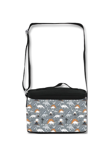 Famebag-ümit Çanta Siyah Gri Dinazor Anaokulu Çantası 3'lü Set