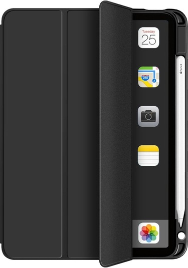 Ipad Uyumlu Air 2020 /air 2022 İçin Otomatik Uyandırma/uyku Litch Skin Pu Deri Üç Katlı Stand Kılıfı Ve Kalem Tutucu